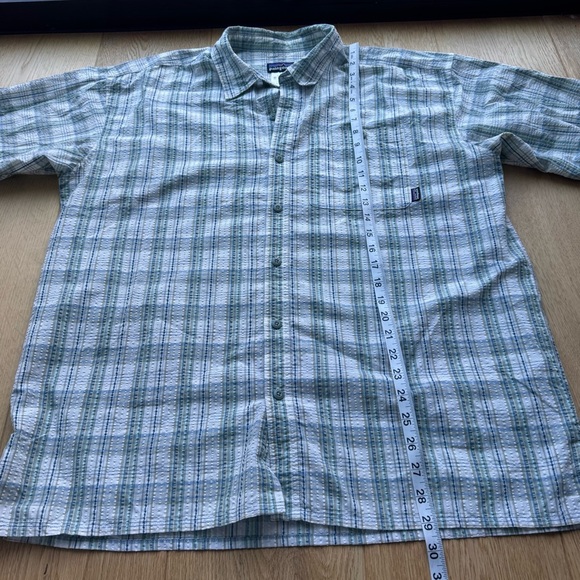 PATAGONIA Plaid Short-Sleeved Puckerware seersucker Shirt - L - Picture 9 of 11